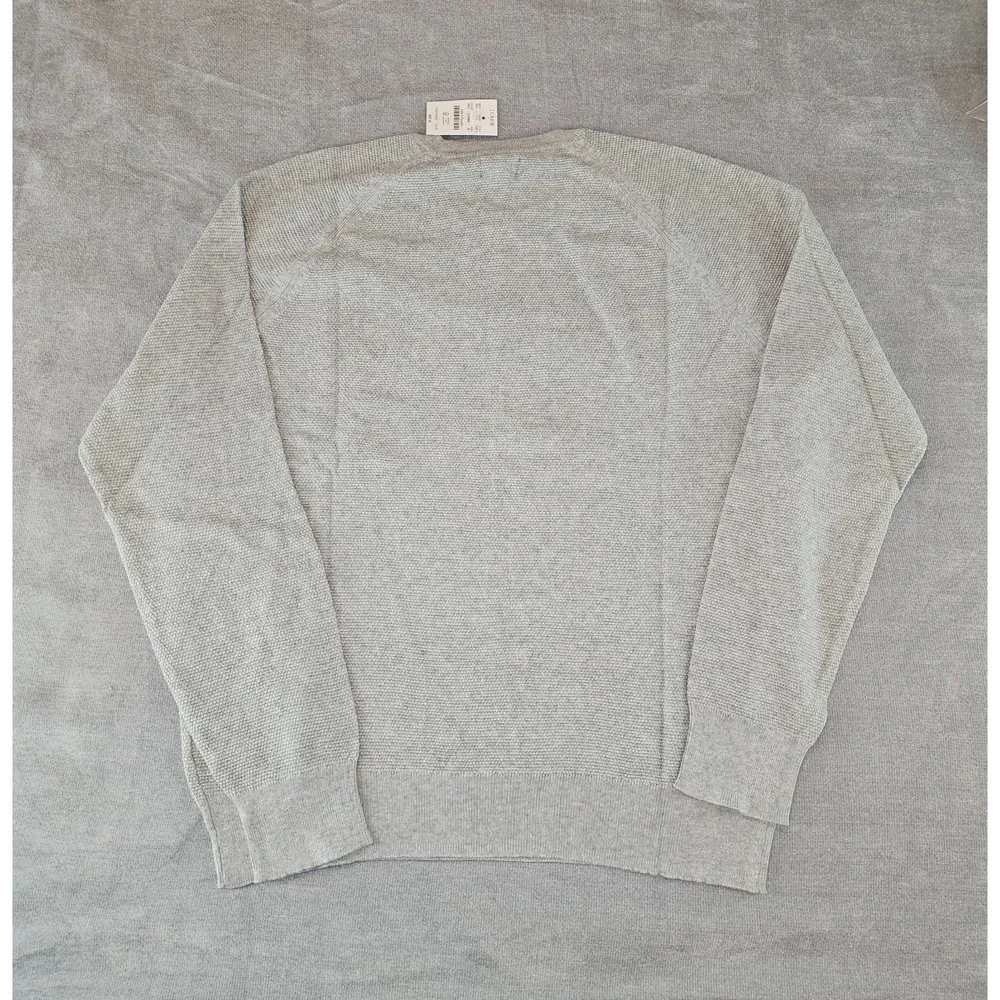 J.Crew Crewneck Sweater Men's Small Grey 100% Cotton Textured Raglan S CD617
